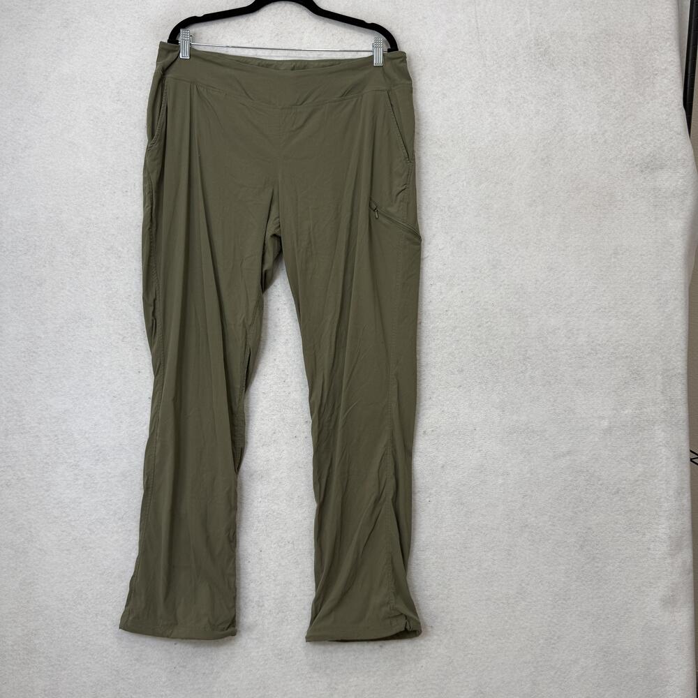 Mountain Hardwear Pants Womens XL Green Lightweight Hiking Pockets Trail Travel